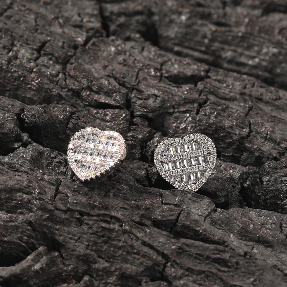 New Charm Heart Stud Earrings Jewelry 18K Real Gold Plated Prevent Allergies S925 Needle Jewelry