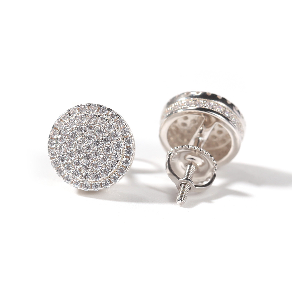 Double Layer Hip Hop Screwback Studs with AAA Zircons - 18k Gold Plated S925 Sterling Silver Earrings