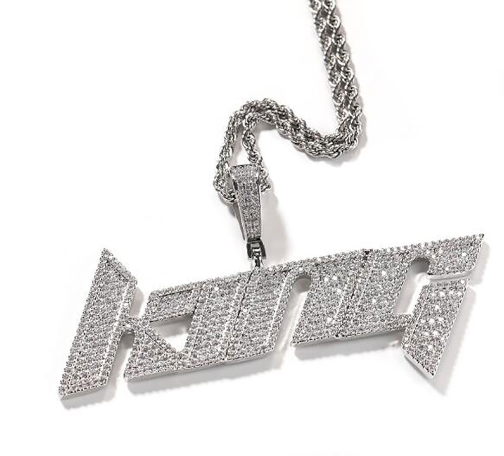 Custom Name Pendant Necklace For Men Women Iced Out Cubic Zirconia Prong Setting Intitial Letter Diy Personalized Charms Trap Rapper Hiphop Jewelry Bl