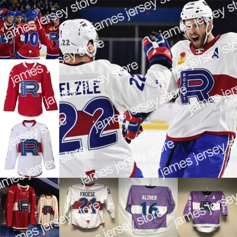 College Hockey Wears W22 BELZILE Laval Rocket Jersey EVANS 5 PARISI 40 TAORMINA 8 HUDON RICHARD FROESE SHINKARUK ALZNER McCARRON POEHLING JEVPALOVS AUDETTE