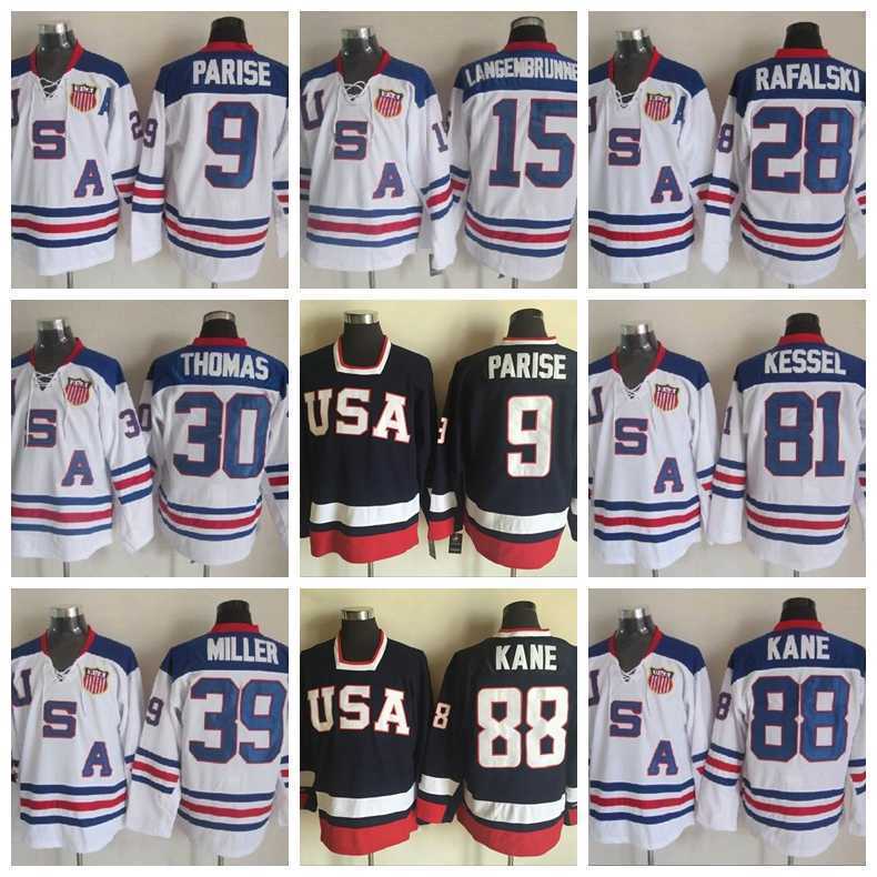 2010 Team USA Hockey Jersey Retror Blue 9 Zach Parise 88 Patrick Kane 81 Phil Kessel 28 Brian Rafalski 39 Miller 15 Langenbrunner''Nhl''shirt, 9 navy blue
2010 Team USA Hockey Jersey Retror Blue 9 Zach Parise 88 Patrick Kane 81 Phil Kessel 28 Brian Rafalski 39 Miller 15 Langenbrunner''Nhl''shirt, 9 navy blue