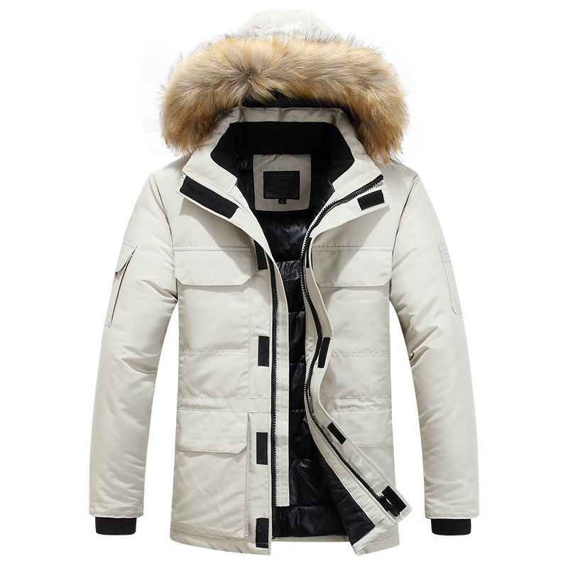 men's black fur coat down jacket winter fashion parka waterproof windproof fabric thick embroidery shoulder strap warm classic coat, Customize
men's black fur coat down jacket winter fashion parka waterproof windproof fabric thick embroidery shoulder strap warm classic coat, Customize