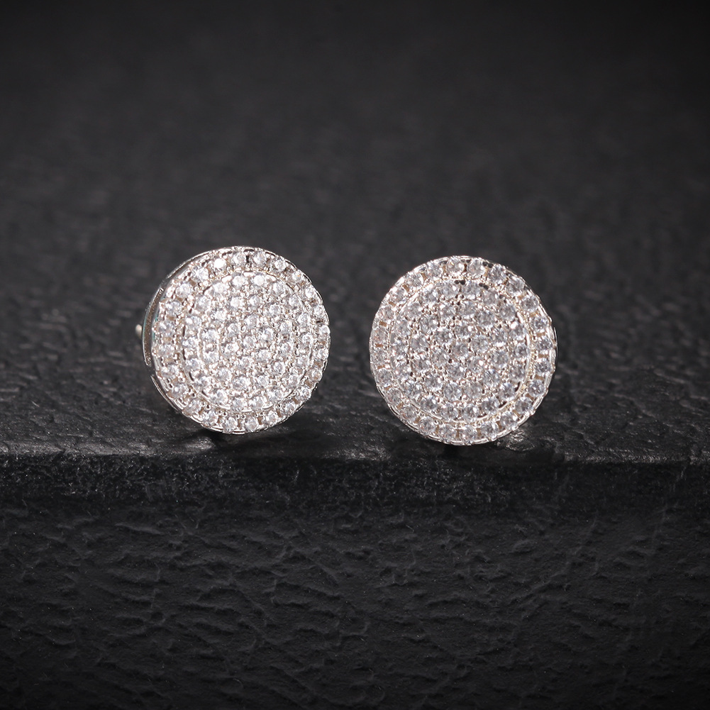 Double Layer Hip Hop Screwback Studs with AAA Zircons - 18k Gold Plated S925 Sterling Silver Earrings