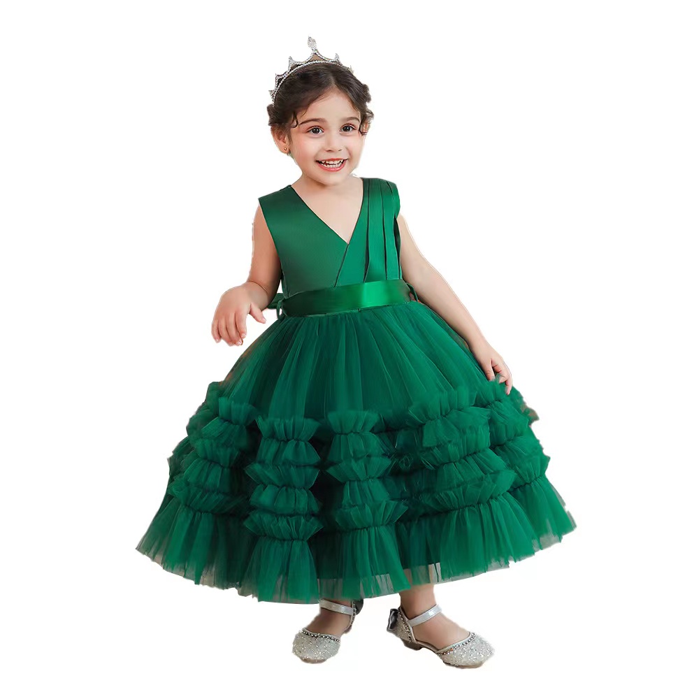 Christmas Flower Girl Dresses Childrens First Communion Princess Dress for Kids Ball Gown Wedding birthday Party Pageant Dress 2023