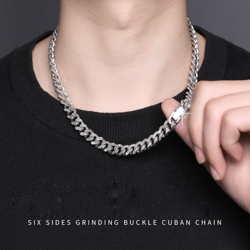 Hip Hop Stainless Steel Cuban Chain Necklace Simple Six-sided Polishing Jewelry Accessories Water Washable
Hip Hop Stainless Steel Cuban Chain Necklace Simple Six-sided Polishing Jewelry Accessories Water Washable
