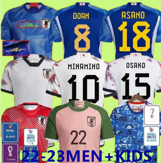 Japan 2022 2023 Soccer Jersey home away Cartoon Captain ATOM Japanese 22 23 TSUBASA Football Shirt blue white HONDA KAGAWA OKAZAKI men set kids kit Player Fans woman, 10