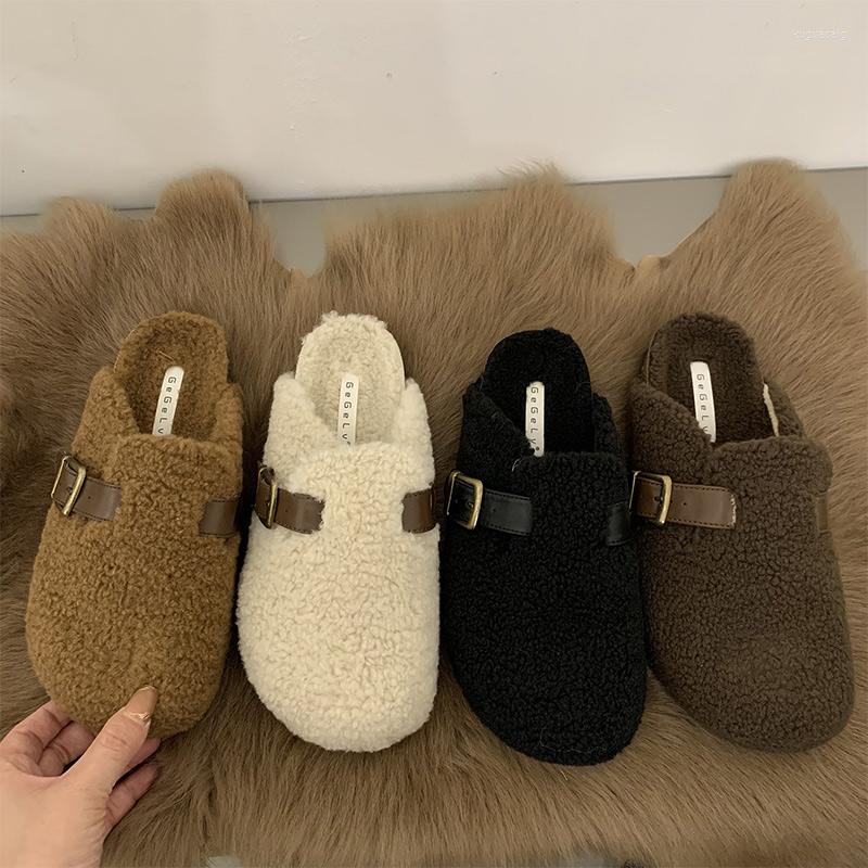 Slippers Women'S Outdoor Solid Color Plush Lamb'S Fleece Casual Warm Flat Bottom Ladies Fashion Half, White
Slippers Women'S Outdoor Solid Color Plush Lamb'S Fleece Casual Warm Flat Bottom Ladies Fashion Half, White