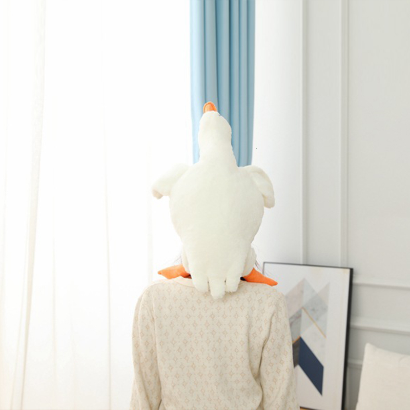 BeanieSkull Caps Funny Cartoon White Goose Plush Toy Headgear Hat Cute Stage Performance Props Headcover Cap Party Cosplay Headwear Beanies Cap 221128