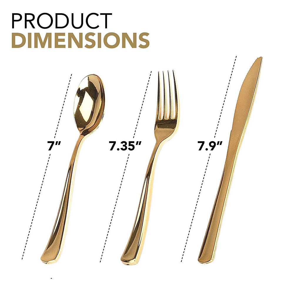 Disposable Dinnerware 40 Pieces of Pre-Rolled Golden Plastic Silverware Cutlery and Napkin Suitable for 10 People Dinner Party Wedding 221128