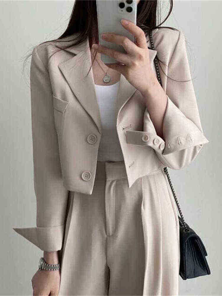 Korean Chic Blazer Suits For Women Two Piece Set Jacket Crop Top Straight Pants Office Lady Ensemble Femme 2 Piece Outfit J220813, Brown two-piece suit
Korean Chic Blazer Suits For Women Two Piece Set Jacket Crop Top Straight Pants Office Lady Ensemble Femme 2 Piece Outfit J220813, Brown two-piece suit