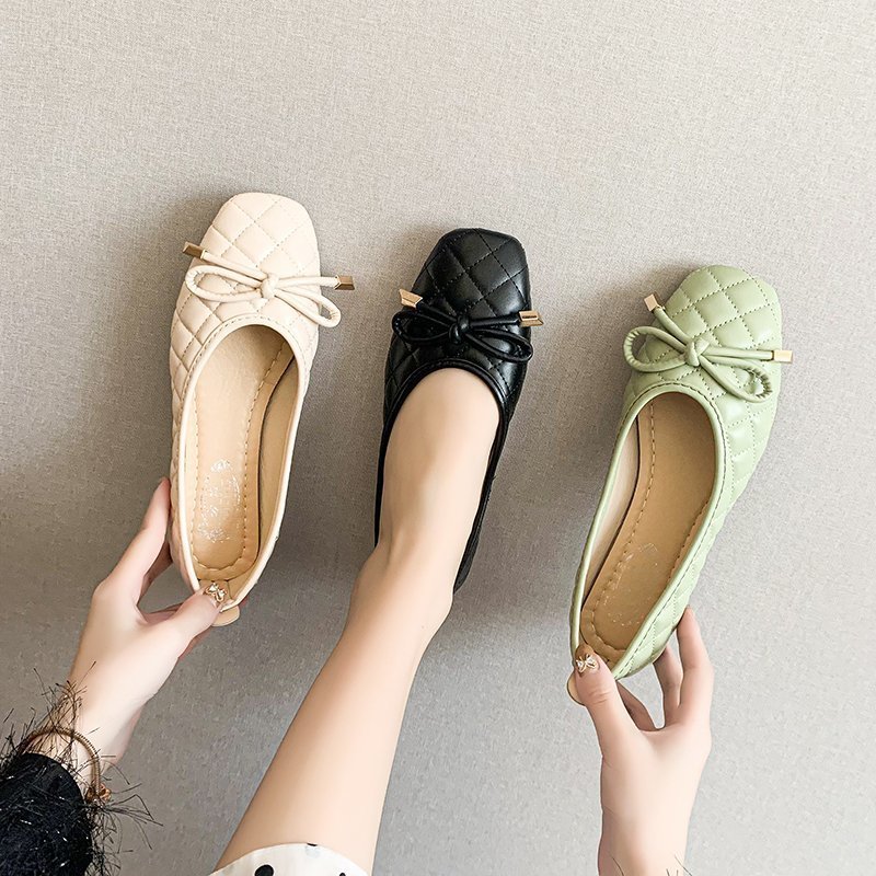 2022 Designer dress shoes summer new female Korean version flat bow flat square head soft sole shallow mouth, Black
2022 Designer dress shoes summer new female Korean version flat bow flat square head soft sole shallow mouth, Black