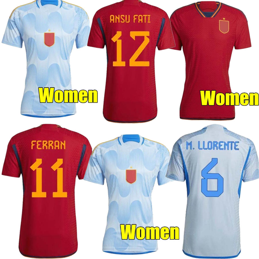 2022 2023 Spain soccer jerseys ANSU FATI ASENSIO MORATA FERRAN KOKE GAVI AZPILICUETA C.SOLER football shirts women kit, Blue
2022 2023 Spain soccer jerseys ANSU FATI ASENSIO MORATA FERRAN KOKE GAVI AZPILICUETA C.SOLER football shirts women kit, Blue