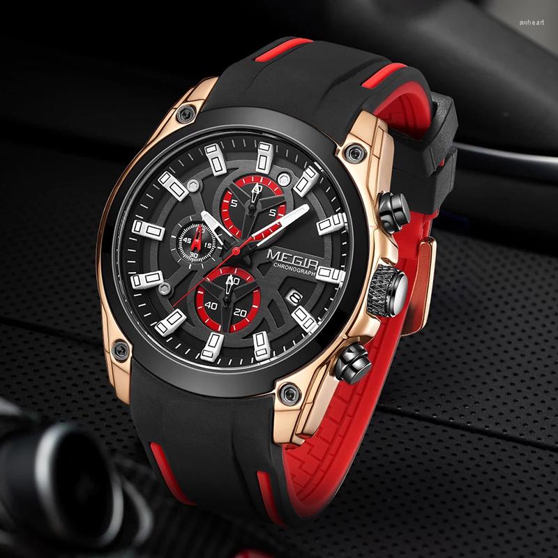 Wristwatches MEGIR Silicone Strap Men's Quartz Watch Fashion Sports Chronograph Calendar Luminous Waterproof Relogio Masculin, Blue
Wristwatches MEGIR Silicone Strap Men's Quartz Watch Fashion Sports Chronograph Calendar Luminous Waterproof Relogio Masculin, Blue