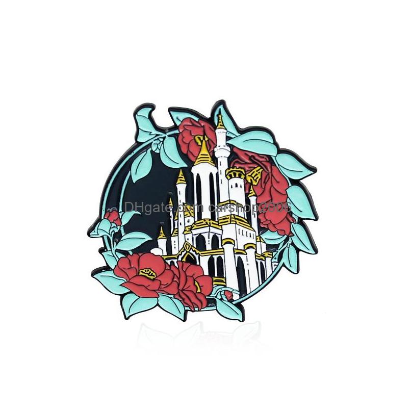 Pins Brooches Cartoon Castle Brooch Flower Wreath Enamel Pin Wholesale Creative Metal Badges Jewelry Small Women Accessories Drop De Dhkqo
Pins Brooches Cartoon Castle Brooch Flower Wreath Enamel Pin Wholesale Creative Metal Badges Jewelry Small Women Accessories Drop De Dhkqo