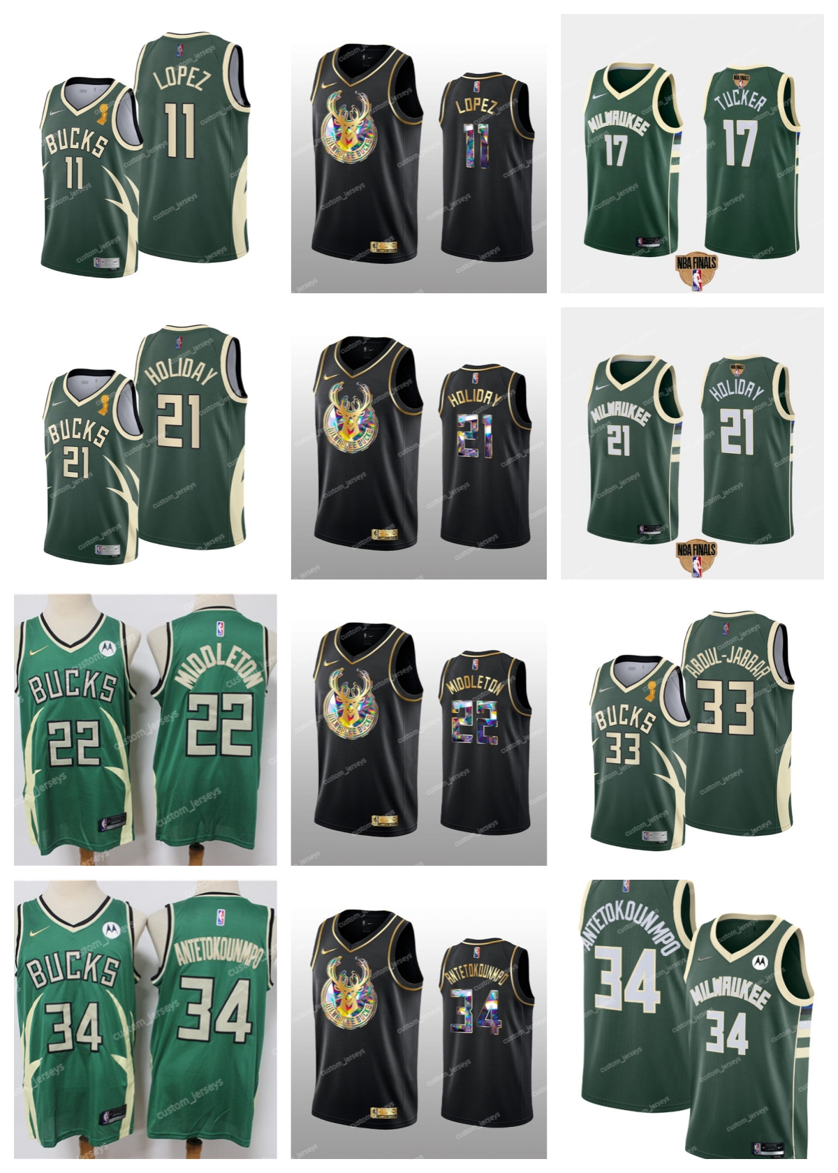 Milwaukee''Bucks''Men Jersey 11 Lopez 9 Portis 17 Tucker 21 Holiday 22 Middleton 33 Abdul-Jabbar 34 Antetokounmpo Green Finals Champions''NBA''Stitched Jerseys, 14
Milwaukee''Bucks''Men Jersey 11 Lopez 9 Portis 17 Tucker 21 Holiday 22 Middleton 33 Abdul-Jabbar 34 Antetokounmpo Green Finals Champions''NBA''Stitched Jerseys, 14
