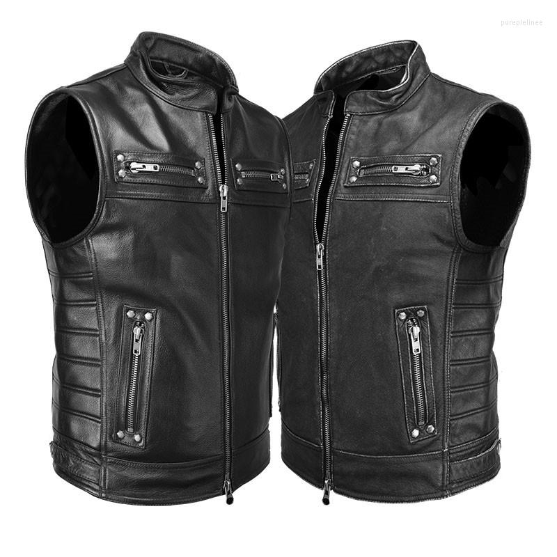 Men's Vests 2022 Black Men American Biker's Leather Plus Size XXXXL Genuine Cowhide Spring Slim Fit Motorcycle Vest
Men's Vests 2022 Black Men American Biker's Leather Plus Size XXXXL Genuine Cowhide Spring Slim Fit Motorcycle Vest
