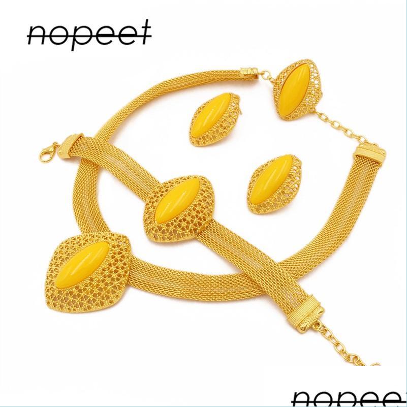 Bracelet Earrings Necklace African 24K Gold Color Jewelry Sets For Women Dubai Bridal Wedding Wife Gifts Gem Necklace Bra Dhgarden Dhp96, Golden
Bracelet Earrings Necklace African 24K Gold Color Jewelry Sets For Women Dubai Bridal Wedding Wife Gifts Gem Necklace Bra Dhgarden Dhp96, Golden