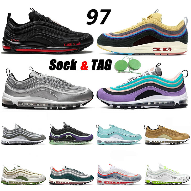 

2023 Classic 97 Sean Wotherspoon Mens Running Shoes Vapores Triple White Black 97s Golf NRG Lucky And Good AirS MSCHF X INRI Jesus Celestial Men Women Trainer Sneakers, C1 the future 36-40