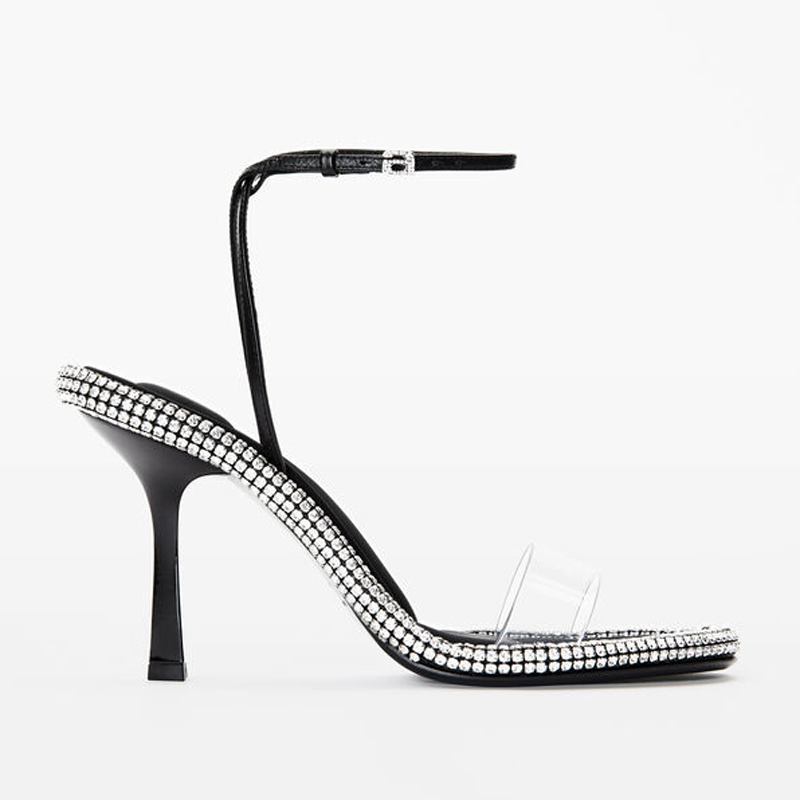 Dress Shoes nima 105 pvc/ Crystal sandals Black lace-up heels with trim and clear toe sash, 1#10.5cm
Dress Shoes nima 105 pvc/ Crystal sandals Black lace-up heels with trim and clear toe sash, 1#10.5cm