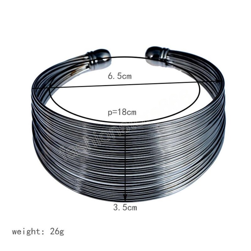 Simple Wire Mesh Open Wide Cuff Bracelet Ins Multilayer Metal Fashion Net Bracelet Women's Jewelry Charm Bracelets