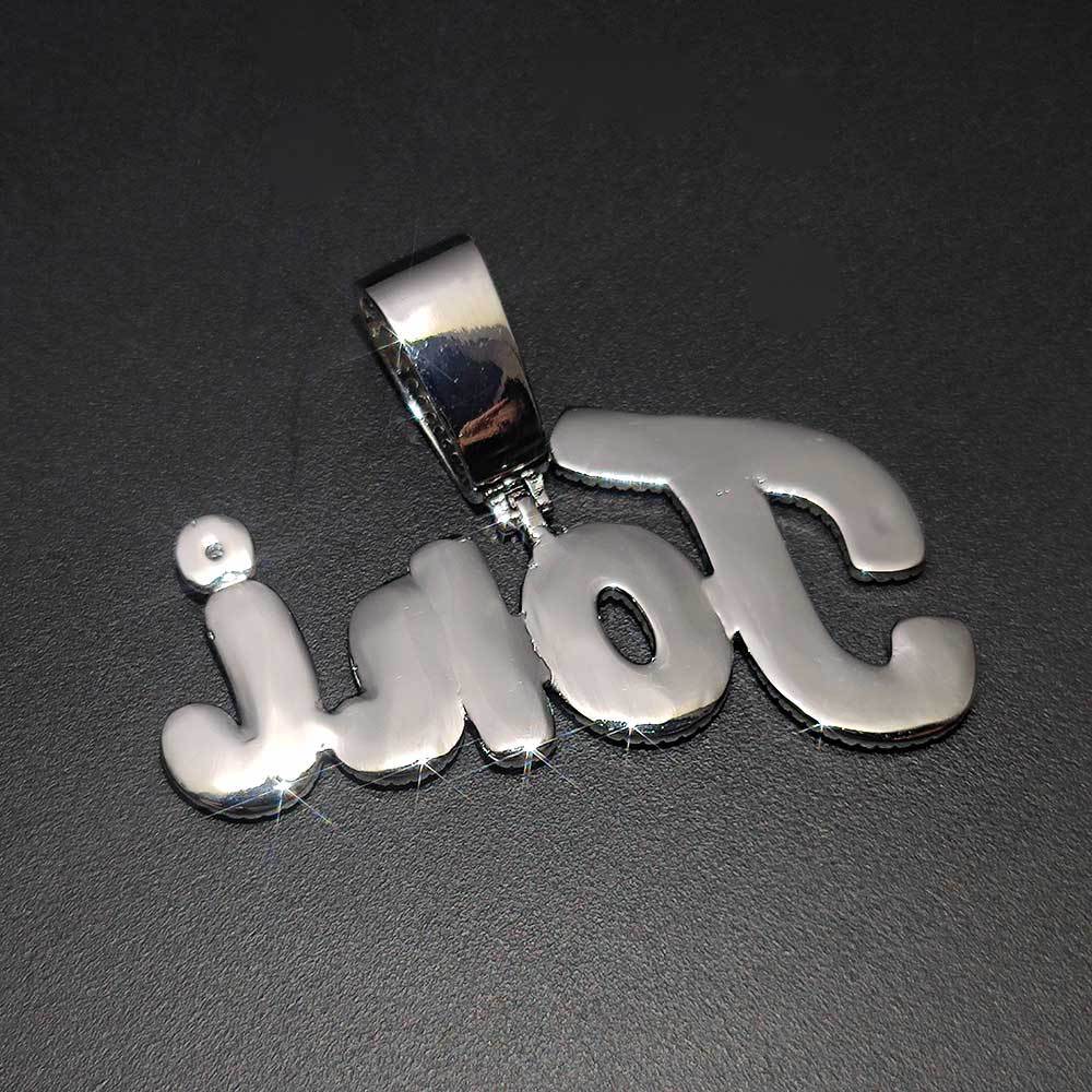 Custom A-Z Letters Name Pendant Necklace TopBg T Cubic Moissanite Hip Hop Real Gold Plated Jewelry