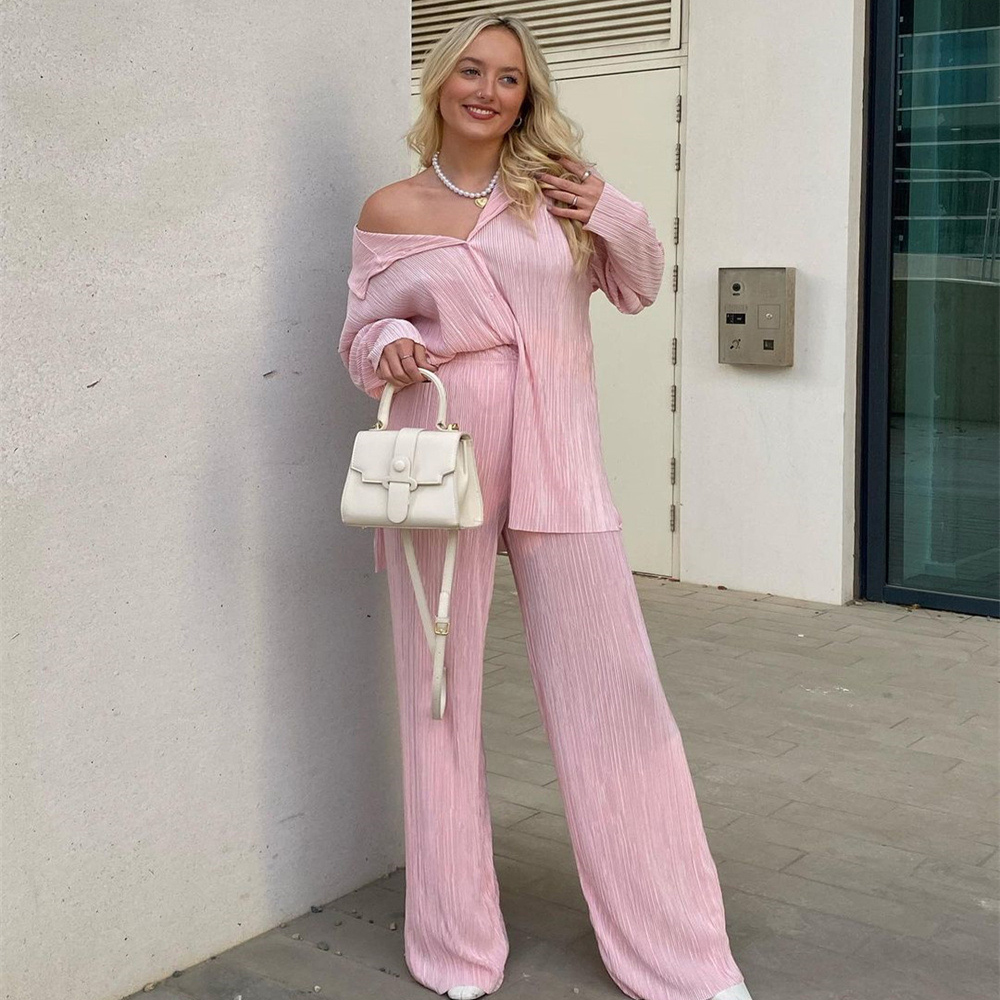 QNPQYX New Casual Women' Shirt Pleated Two Piece Set Green Loose High Waist Wide Leg Pants Suit Elegant Office Ladies Female Outfits, A1
QNPQYX New Casual Women' Shirt Pleated Two Piece Set Green Loose High Waist Wide Leg Pants Suit Elegant Office Ladies Female Outfits, A1