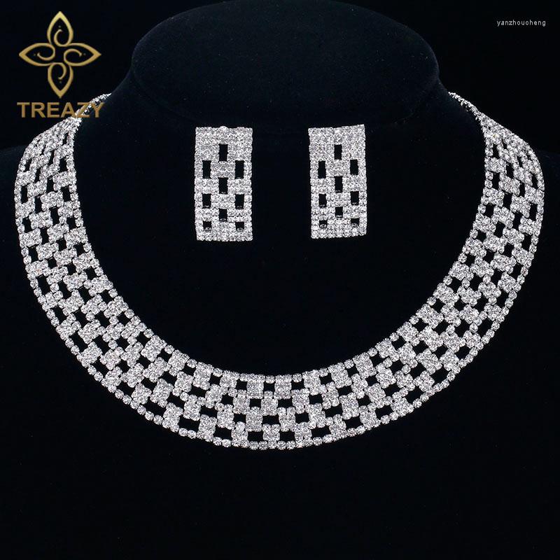 Necklace Earrings Set TREAZY Luxury Crystal Bridal Silver Color Rhinestone Choker Wedding Engagement For Women, Picture shown
Necklace Earrings Set TREAZY Luxury Crystal Bridal Silver Color Rhinestone Choker Wedding Engagement For Women, Picture shown
