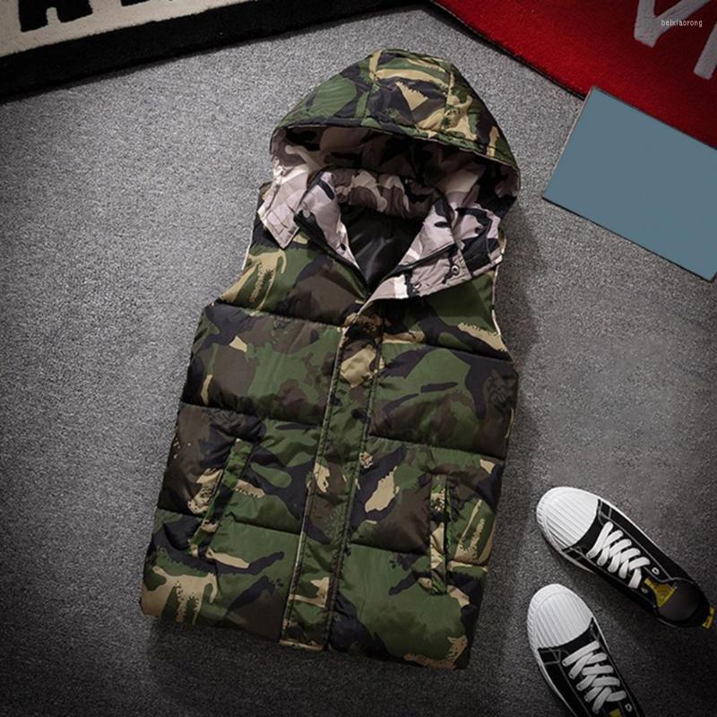 Men' Vests Winter Men Waistcoat Windproof Camouflage Thickened Cotton Padded Zipper Hooded Vest Hood Coat For Daily Wear, Black
Men' Vests Winter Men Waistcoat Windproof Camouflage Thickened Cotton Padded Zipper Hooded Vest Hood Coat For Daily Wear, Black