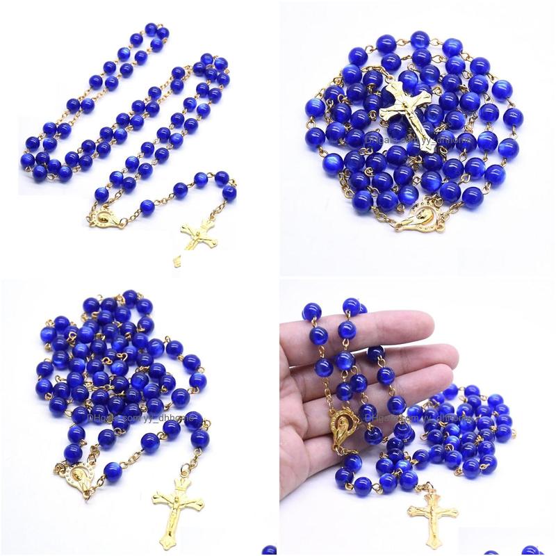 Pendant Necklaces Religious Blue Resin Beaded Rosary Necklace Gold Jesus Cross Pendant Prayer Jewelry Gifts For Men Women Drop Deliv Dhfpa
Pendant Necklaces Religious Blue Resin Beaded Rosary Necklace Gold Jesus Cross Pendant Prayer Jewelry Gifts For Men Women Drop Deliv Dhfpa