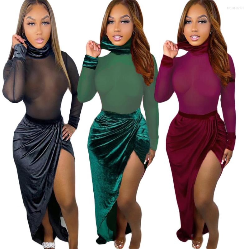Casual Dresses For Women Party Fashion Turtleneck Long Sleeve Mesh Patchwork See Through Nightclub Sexy Velvet Maxi Dress Wholesale, Black
Casual Dresses For Women Party Fashion Turtleneck Long Sleeve Mesh Patchwork See Through Nightclub Sexy Velvet Maxi Dress Wholesale, Black