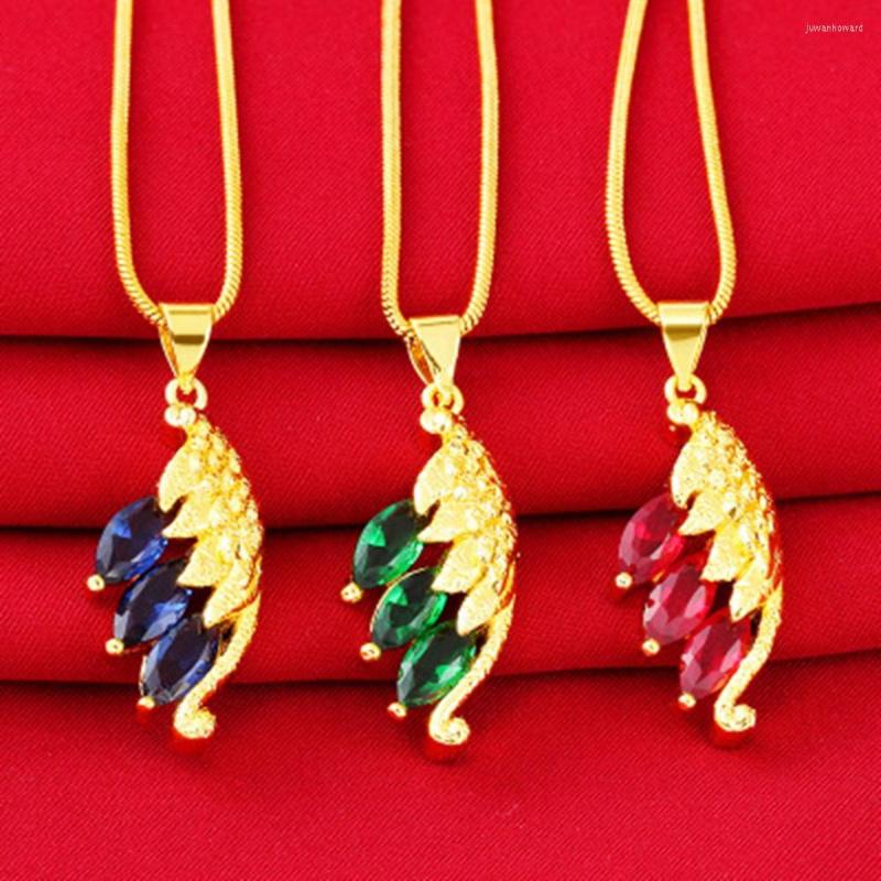 Pendant Necklaces Red/Green/Blue With Wave Chain Yellow Gold Filled Phoenix Tail Design Charm Necklace For Women Girl Drop
Pendant Necklaces Red/Green/Blue With Wave Chain Yellow Gold Filled Phoenix Tail Design Charm Necklace For Women Girl Drop
