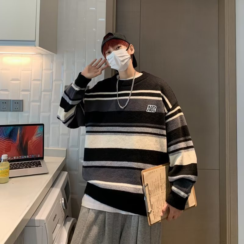 Men's Sweaters Literature and Art Men's Loose Stripe Round Neck Knitwear Men's Autumn Oversize Lazy Sweater men coat winter clothes sweter 221128, Black
Men's Sweaters Literature and Art Men's Loose Stripe Round Neck Knitwear Men's Autumn Oversize Lazy Sweater men coat winter clothes sweter 221128, Black