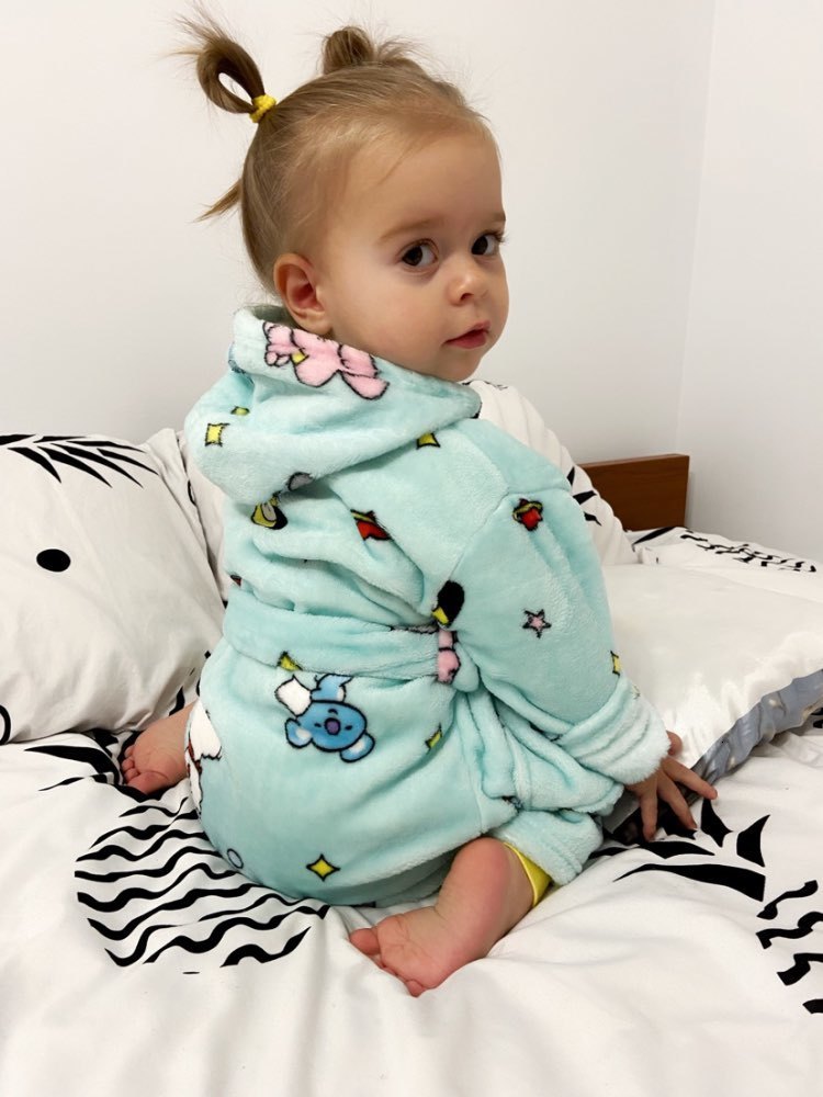 Towels Robes Cute Baby Girls Boys Cartoon Kids Sleepwear Warm Winter Hooded Fleece Childrens Pajamas Dressing Gown Belt Child Bathrobe 221125