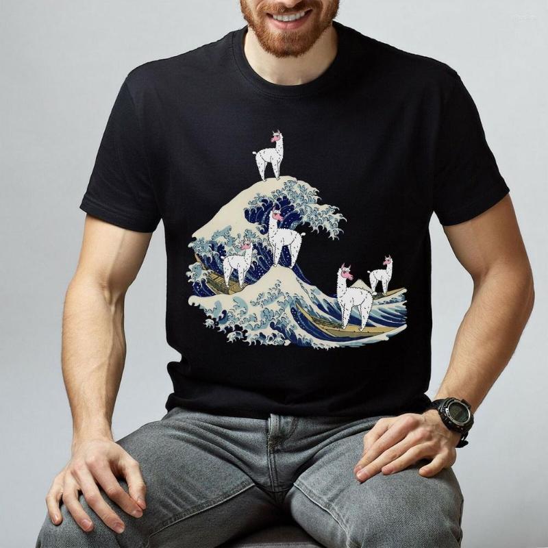 Men's T Shirts The Great Kanagawa T-Shirt Cute Llama Print Shirt Alpaca Short Sleeve Tee Unisex Funny Tops, Bk
Men's T Shirts The Great Kanagawa T-Shirt Cute Llama Print Shirt Alpaca Short Sleeve Tee Unisex Funny Tops, Bk