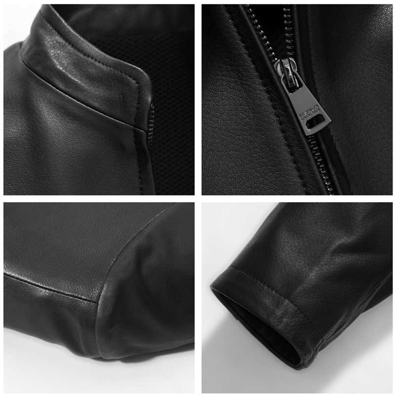 Men's Leather Faux GOURS Winter Real Jacket for Men Fashion Black Genuine Sheepskin Jackets and Coats Warm 4XL GSJF1916 221124