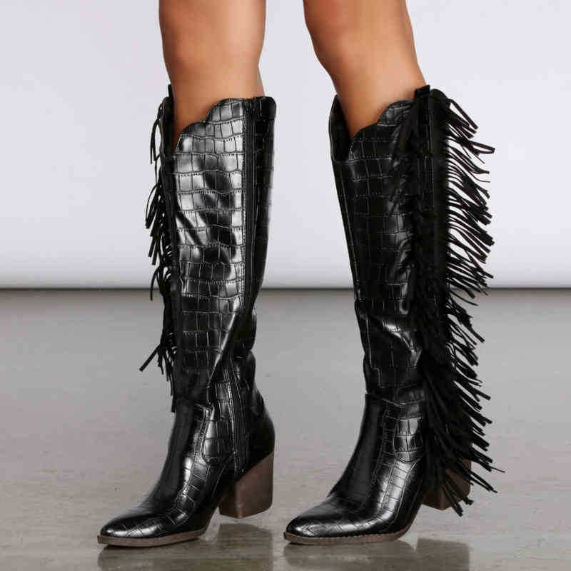Boots 2022 Black Tassel Cowboy Shoes For Women Fashion Chunky Heels Cowgirl Large Size -43 Knight Female 220901
Boots 2022 Black Tassel Cowboy Shoes For Women Fashion Chunky Heels Cowgirl Large Size -43 Knight Female 220901