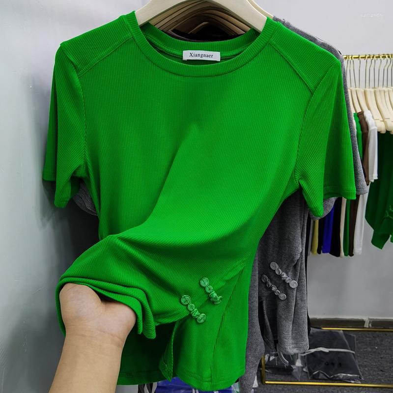 Women' T Shirts Women' T-Shirt Arrival Short-sleeved Women' 2022 Summer O-Neck Disc Button Design Niche Trend Sexy Fashion Slim, Black
Women' T Shirts Women' T-Shirt Arrival Short-sleeved Women' 2022 Summer O-Neck Disc Button Design Niche Trend Sexy Fashion Slim, Black