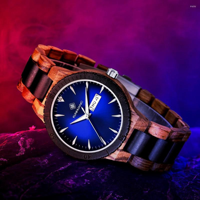 Wristwatches KUNHUANG Wood Watch Men Luxury Military Sport Watches Stylish Casual Personalized Design Logo Wooden Quartz Relogio, Red no box
Wristwatches KUNHUANG Wood Watch Men Luxury Military Sport Watches Stylish Casual Personalized Design Logo Wooden Quartz Relogio, Red no box