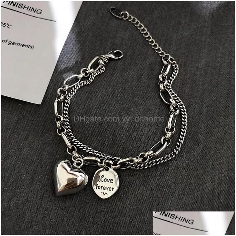 Charm Bracelets Women Vintage Love Letter Heart Double Layer Bracelet Female Sier Color Retro Light Luxury Jewelry Gifts Drop Delive Dhhek
Charm Bracelets Women Vintage Love Letter Heart Double Layer Bracelet Female Sier Color Retro Light Luxury Jewelry Gifts Drop Delive Dhhek
