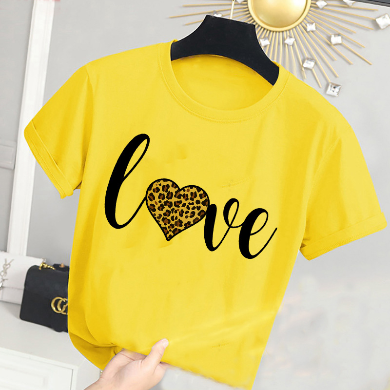Love T shirt Kids New leopard print love print children's short sleeve T-shirts yellow pink top fashion round neck T-shirt for girls boys, 04
Love T shirt Kids New leopard print love print children's short sleeve T-shirts yellow pink top fashion round neck T-shirt for girls boys, 04