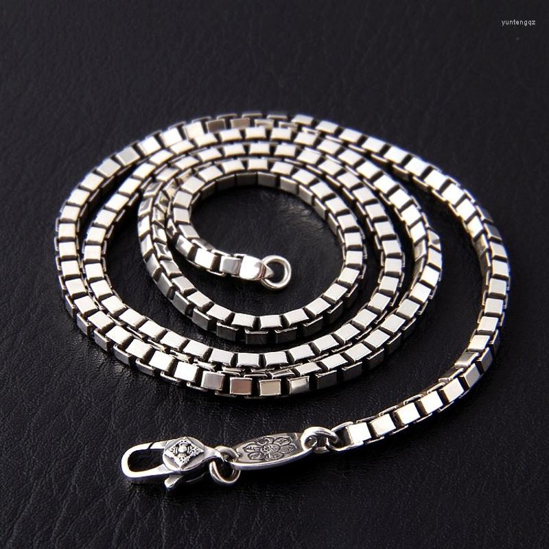 Chains Real Pure S925 Sterling Silver Chain Hip Hop Men Gift Lucky Vajra Mantra 3.5mm Box Link Necklace 45-70cm
Chains Real Pure S925 Sterling Silver Chain Hip Hop Men Gift Lucky Vajra Mantra 3.5mm Box Link Necklace 45-70cm