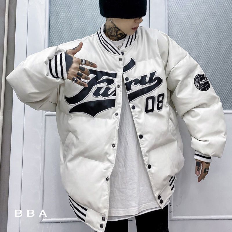 Mens Down Parkas Winter Embroidery Jacket Loose White Thickening Retro Baseball Uniform Thicken Coat Female BF Harajuku Warm Padded 221128, Black
Mens Down Parkas Winter Embroidery Jacket Loose White Thickening Retro Baseball Uniform Thicken Coat Female BF Harajuku Warm Padded 221128, Black