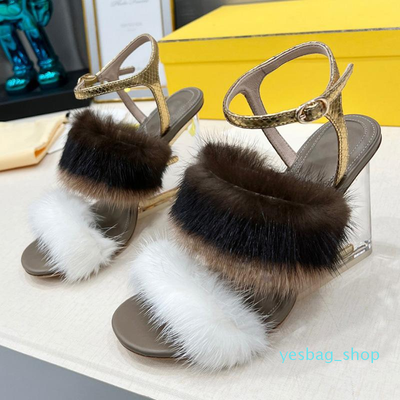High Heeled Sandals Dress Shoes Women Sandal Luxury Designer First Mink Fur Clear Transparent Heels Open Toes Snakeskin Leather Wedge Large Size 02, Blue
High Heeled Sandals Dress Shoes Women Sandal Luxury Designer First Mink Fur Clear Transparent Heels Open Toes Snakeskin Leather Wedge Large Size 02, Blue