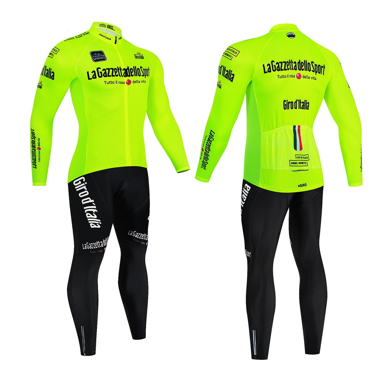 Cycling Jersey Sets Tour Of Italy Warm Winter Thermal Fleece Men Outdoor Riding MTB Ropa Ciclismo Bib Pants Set Clothing 221125