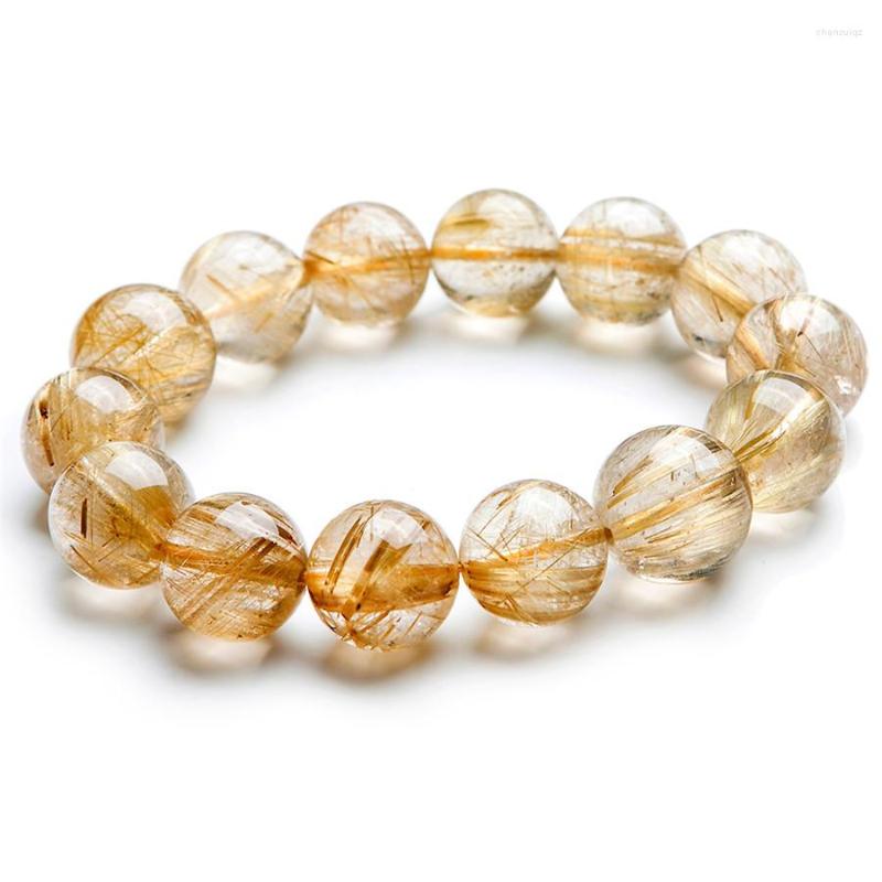 Strand Genuine Gold Natural Rutilated Quartz Bracelet 16mm Big Crystal Round Bead Stretch Woman Man Powerful
Strand Genuine Gold Natural Rutilated Quartz Bracelet 16mm Big Crystal Round Bead Stretch Woman Man Powerful