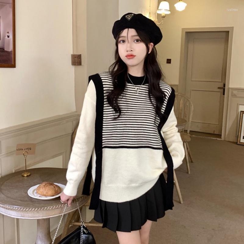 Women's T Shirts Korean Style Loose Mid-length Design Stitching Knitted Sweater Top, Black
Women's T Shirts Korean Style Loose Mid-length Design Stitching Knitted Sweater Top, Black