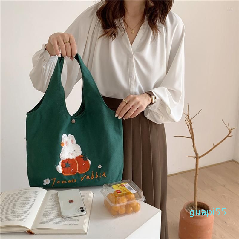Evening Bags Green Shoulder Bag For Women Embroidery Large Capacity Canvas Tote Handbags Korean Fashion Cute Shopping Female MO507
Evening Bags Green Shoulder Bag For Women Embroidery Large Capacity Canvas Tote Handbags Korean Fashion Cute Shopping Female MO507
