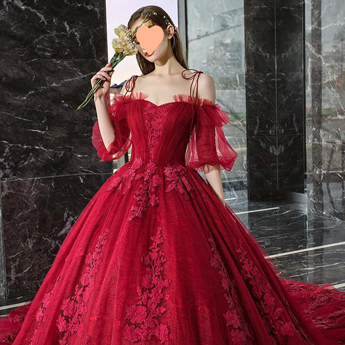 Luxurious Ball Gown Wedding Dresses Short Sleeves Tulle with 3D Floral Flowers Applicant Backless Stain Chapel Court Train Custom Made Vestidos De Nov