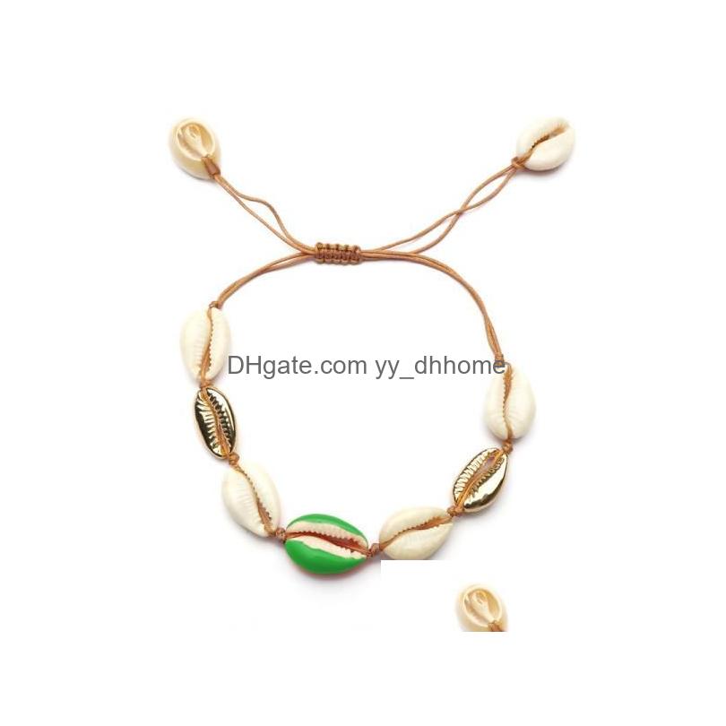 Charm Bracelets Handmade Weave Puka Color Shell Bracelet Rope Chain For Women European And American Simplicity Ethnic Beach Jewelry Dhjad
Charm Bracelets Handmade Weave Puka Color Shell Bracelet Rope Chain For Women European And American Simplicity Ethnic Beach Jewelry Dhjad