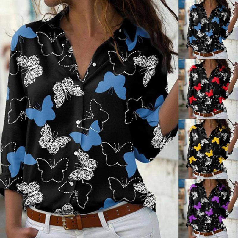 Women's Blouses Women Shirt Colorful Butterfly Print Single-breasted Turn-down Collar Casual Spring Top Loose Blouse Vintage Women's, Blue
Women's Blouses Women Shirt Colorful Butterfly Print Single-breasted Turn-down Collar Casual Spring Top Loose Blouse Vintage Women's, Blue